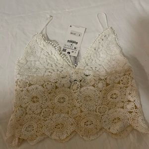 Zara Flower Crotchet Tank